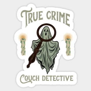 True crime couch detective Sticker